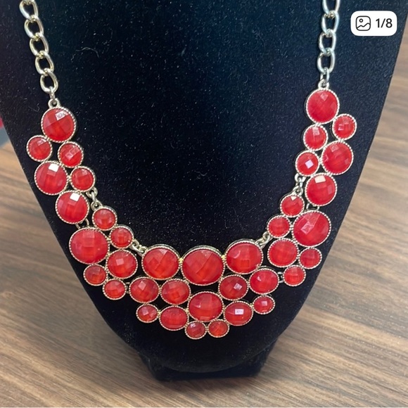 Jewelry - Bold Red Statement Bib Necklace